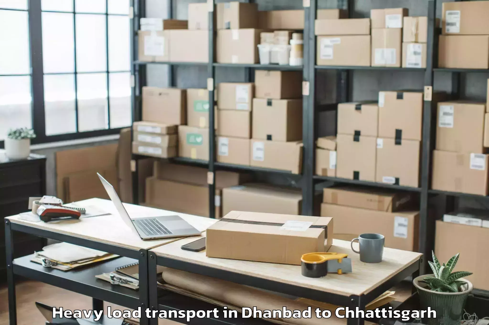 Easy Dhanbad to Nit Raipur Heavy Load Transport Booking